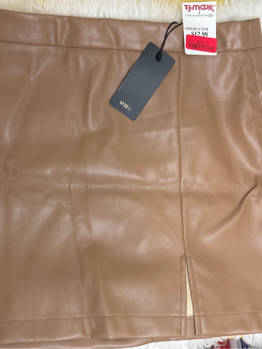 T.J.Maxx Faux Leather Mini Skirt in Camel